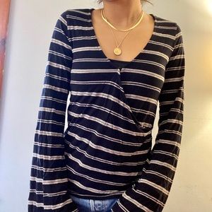 Striped Lucky Bran top with belle sleeves
